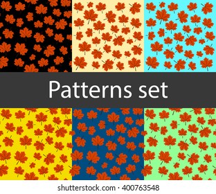 Maple leaf vector back pattern set