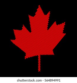 Maple leaf vector icon. Abstract red maple leaf.