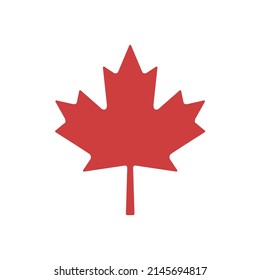 Maple leaf vector icon. Canada national symbol. Canadian element.