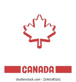 Maple leaf vector icon. Canada national symbol. Canadian element.