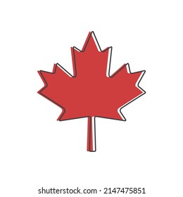 Maple leaf vector icon. Canada national symbol. Canadian element.