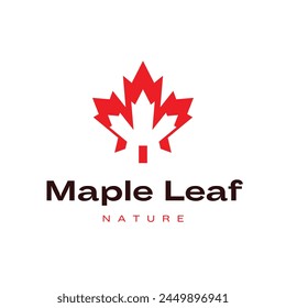 Maple leaf vector icon, Canadian Maple leaf Logo isolated on white