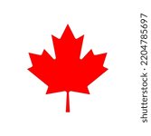Maple leaf vector icon. Maple leaf vector illustration. Canada vector symbol maple leaf clip art. Red maple leaf.