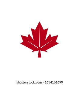 Maple leaf vector icon. Maple leaf vector illustration. Canada vector symbol maple leaf clip art. Red maple leaf.