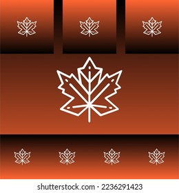 Maple leaf vector icon  Maple leaf vector illustration  Canadian maple leaf symbol vector clip art  Red maple leaves in various square sizes   colors