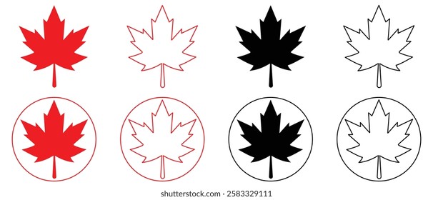 Maple leaf vector icon. Maple leaf vector illustration. Maple leaf vector shape icon. Forest and wood symbol sign. Nature tree logo. Canada label. vector illustration