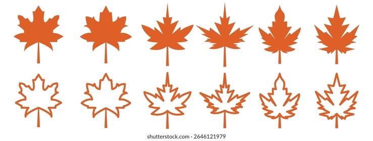 Ícone de vetor folha de bordo. Ilustração do vetor da folha do bordo. Ícone de forma de vetor folha de bordo. Símbolo de floresta e madeira. Logotipo da árvore natural. Canadá label. ilustração vetorial