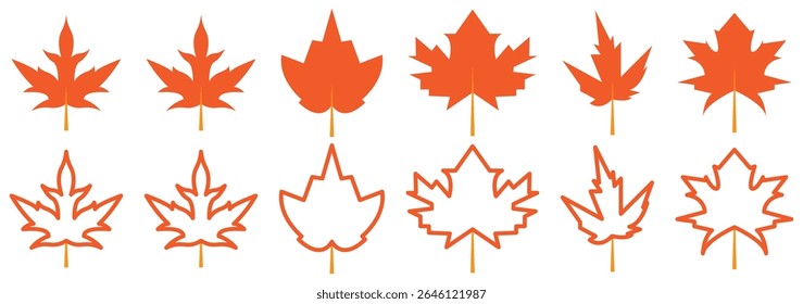 Ícone de vetor folha de bordo. Ilustração do vetor da folha do bordo. Ícone de forma de vetor folha de bordo. Símbolo de floresta e madeira. Logotipo da árvore natural. Canadá. 