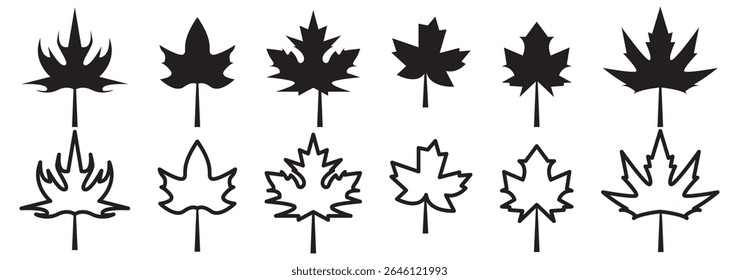 Maple leaf vector icon. Maple leaf vector illustration. Maple leaf vector shape icon. Forest and wood symbol sign. Nature tree logo. Canada label. 