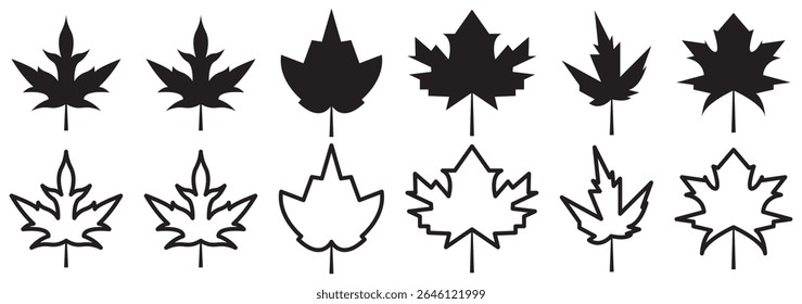 Ícone de vetor folha de bordo. Ilustração do vetor da folha do bordo. Ícone de forma de vetor folha de bordo. Símbolo de floresta e madeira. Logotipo da árvore natural. Canadá. 