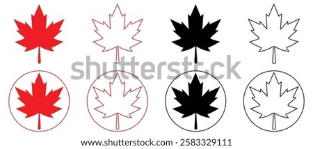 Maple leaf vector icon. Maple leaf vector illustration. Maple leaf vector shape icon. Forest and wood symbol sign. Nature tree logo. Canada label. vector illustration