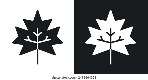 Maple Leaf vector icon set in solid style.