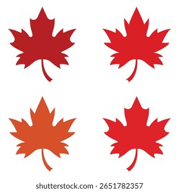 Ícone de vetor folha de bordo. Ícone do logotipo da folha de bordo vermelho do outono estilizado. Símbolo de bordo, folha de bordo Bandeira do Canadá Ilustração vetorial.