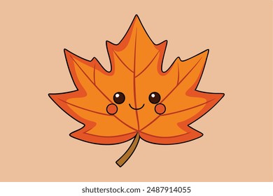 Maple Leaf Vector Illustration | Cartoon, Clipart, Line Art Design. Maple leaf vector illustration: cartoon, clipart, and line art design for digital prints