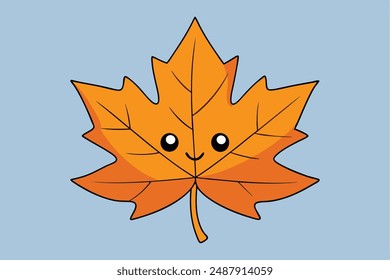 Maple Leaf Vector Illustration | Cartoon, Clipart, Line Art Design. Maple leaf vector illustration: cartoon, clipart, and line art design for digital prints