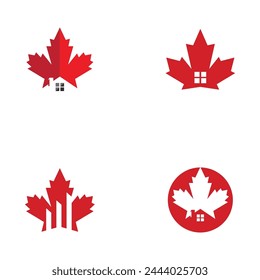 Maple leaf vector illustration design template