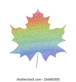Maple leaf. Vector illustration. Watercolor effect