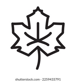 Maple Leaf Vector Line Icon Design