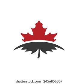 Maple leaf vector logo. Forest and wood symbol sign. Nature tree logo.