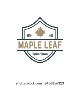 Maple leaf vector logo. Forest and wood symbol sign. Nature tree logo.