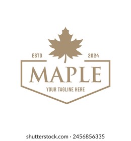 Maple leaf vector logo. Forest and wood symbol sign. Nature tree logo.