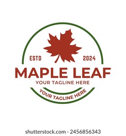 Maple leaf vector logo. Forest and wood symbol sign. Nature tree logo.