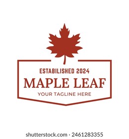 Maple leaf vector logo. Forest and wood symbol sign. Nature tree logo.