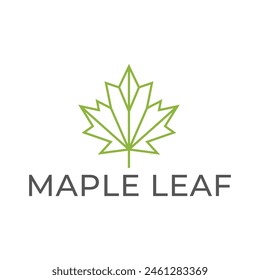 Maple leaf vector logo. Forest and wood symbol sign. Nature tree logo.