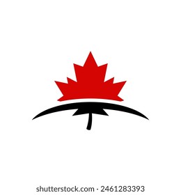 Maple leaf vector logo. Forest and wood symbol sign. Nature tree logo.
