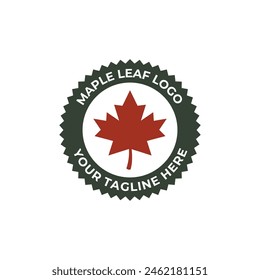 Maple leaf vector logo. Forest and wood symbol sign. Nature tree logo.