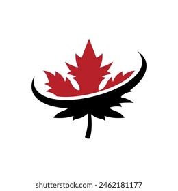 Maple leaf vector logo. Forest and wood symbol sign. Nature tree logo.