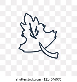 Maple leaf vector outline icon isolated on transparent background, high quality linear Maple leaf transparency concept can be used web and mobile