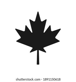 Maple leaf vector shape icon. Forest and wood symbol sign. Nature tree logo. Canada label. Clip-art silhouette.