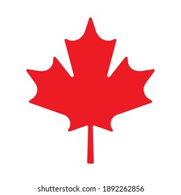 Maple leaf vector shape icon. Forest and wood symbol sign. Nature tree logo. Canada label. Clip-art silhouette.