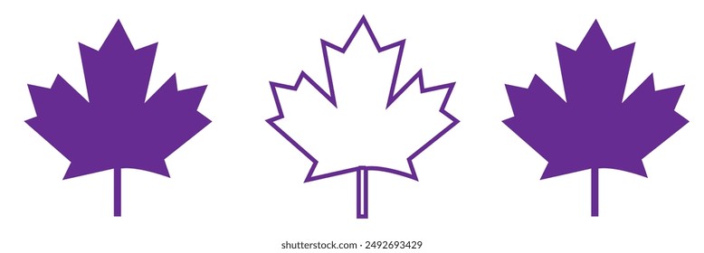 Maple leaf vector shape icon. Forest and wood symbol sign. Nature tree logo. Canada label. Clip-art silhouette.
