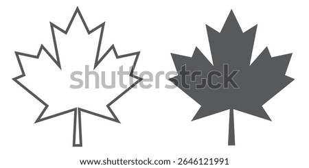 Maple leaf vector shape icon. Forest and wood symbol sign. Nature tree logo. Canada label. Clip-art silhouette.