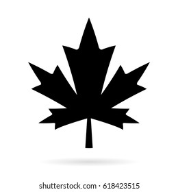 Maple leaf vector silhouette icon