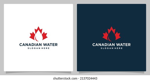 Maple Leaf with water drop logo design vector. Premium vector