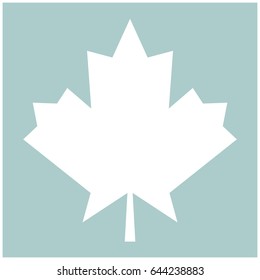 Maple leaf white icon .