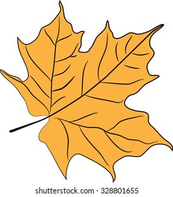 Maple Leaf Yellow Vector Stock Vector (Royalty Free) 328801655 ...