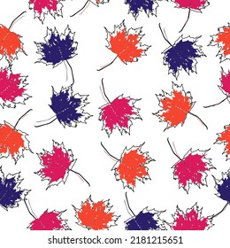maple leafs seamless background. Abstract vector illustration.