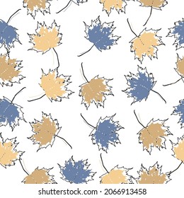 maple leafs seamless background. Stock illustration.
