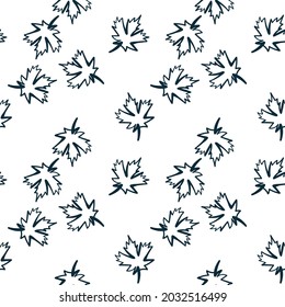 maple leave hallooween witch simple vector seamless pattern outline decorative