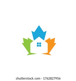 maple leave house concept vector illustration design