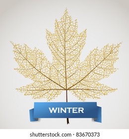 Maple Leave With Winter Banner