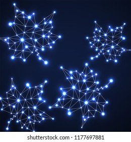 Maple leaves in abstract geometric shape. Vector illustration. Eps 10