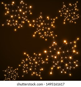 Maple leaves in abstract geometric shape. Vector illustration. Eps 10