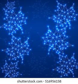 Maple leaves in abstract geometric shape. Vector illustration. Eps 10