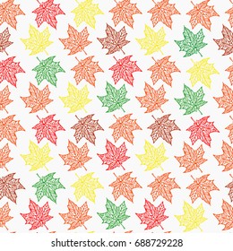 Maple leaves. Autumn background.Endless seampless pattern.