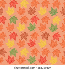 Maple leaves. Autumn background.Endless seampless pattern.